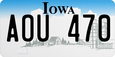 IA license plate AOU470
