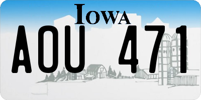IA license plate AOU471