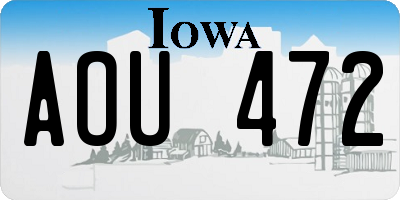 IA license plate AOU472