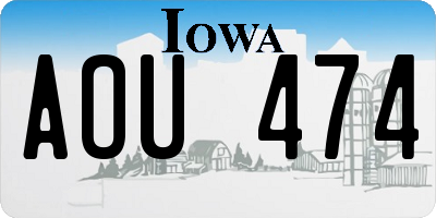IA license plate AOU474