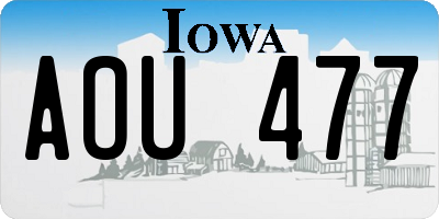 IA license plate AOU477