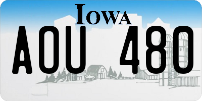 IA license plate AOU480