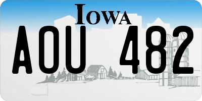 IA license plate AOU482