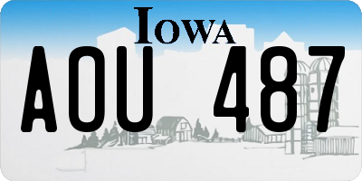 IA license plate AOU487