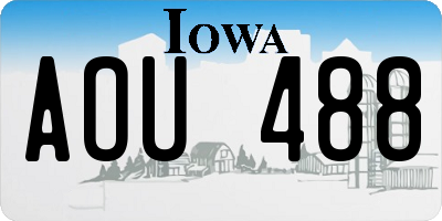 IA license plate AOU488