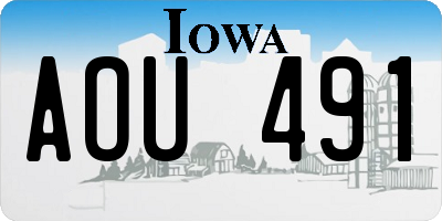 IA license plate AOU491