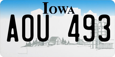 IA license plate AOU493