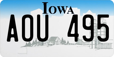 IA license plate AOU495