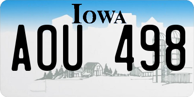 IA license plate AOU498