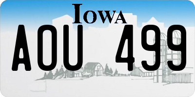 IA license plate AOU499