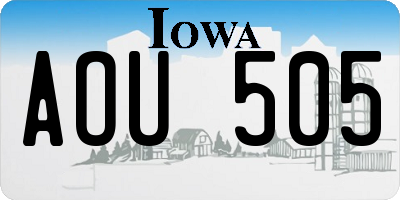 IA license plate AOU505