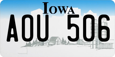 IA license plate AOU506