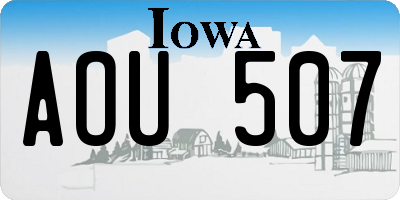 IA license plate AOU507