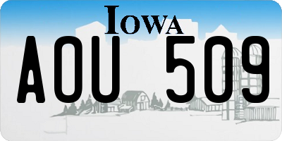 IA license plate AOU509