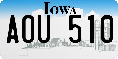 IA license plate AOU510