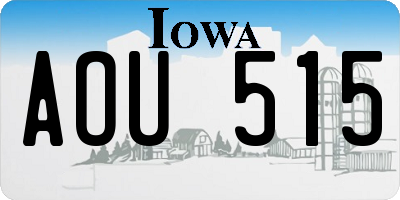 IA license plate AOU515