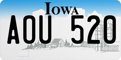 IA license plate AOU520