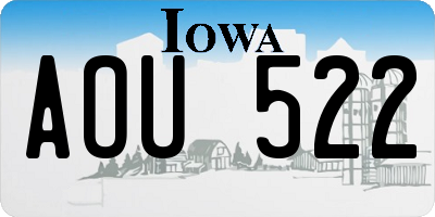 IA license plate AOU522