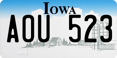 IA license plate AOU523