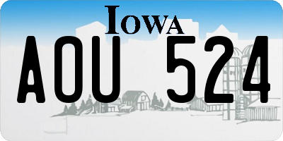IA license plate AOU524