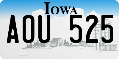 IA license plate AOU525