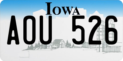 IA license plate AOU526