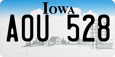 IA license plate AOU528