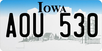IA license plate AOU530