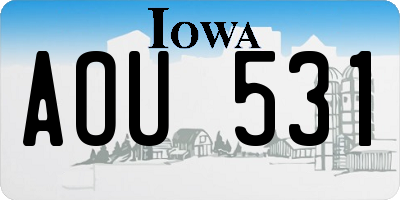 IA license plate AOU531