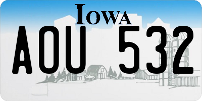 IA license plate AOU532