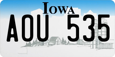 IA license plate AOU535