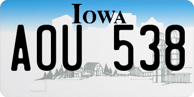 IA license plate AOU538