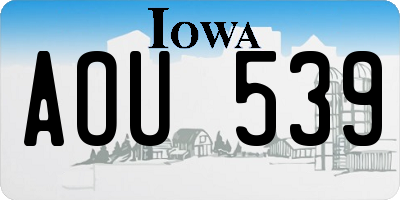 IA license plate AOU539