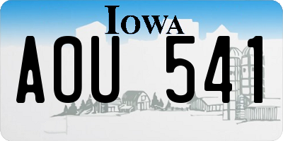 IA license plate AOU541