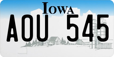 IA license plate AOU545