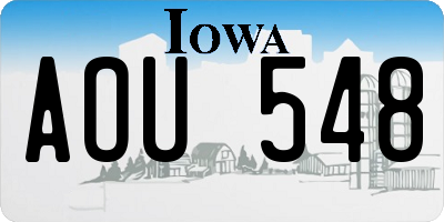 IA license plate AOU548