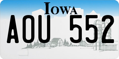 IA license plate AOU552