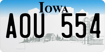 IA license plate AOU554
