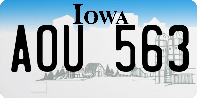 IA license plate AOU563