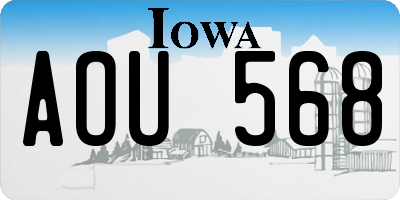 IA license plate AOU568