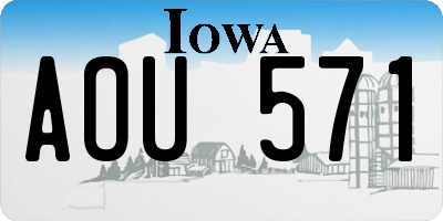 IA license plate AOU571