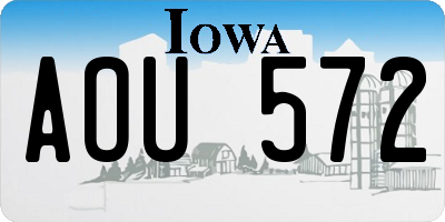 IA license plate AOU572