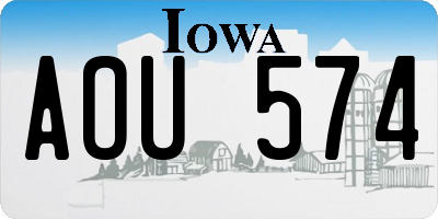 IA license plate AOU574