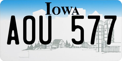 IA license plate AOU577