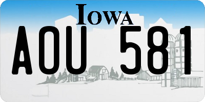 IA license plate AOU581