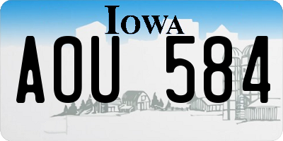 IA license plate AOU584
