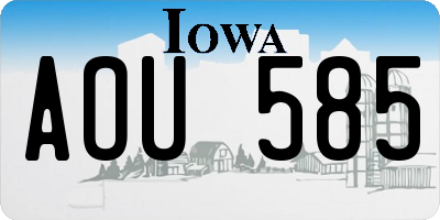 IA license plate AOU585