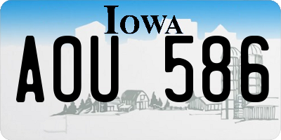 IA license plate AOU586