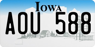 IA license plate AOU588