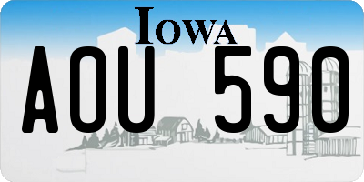 IA license plate AOU590